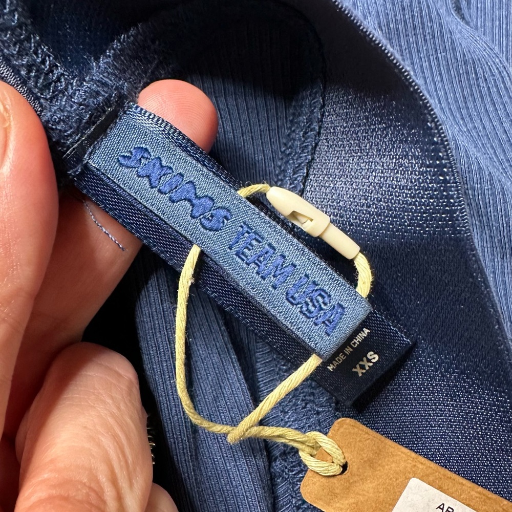 NWT Skims Team USA Limited Edition Ribbed Loungewear Leggings Navy Women’s XXS - Picture 8 of 11